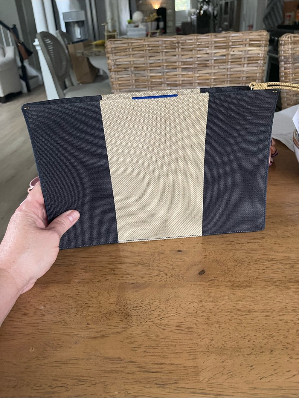 Rothy’s Black and Cream  Zip Pouch Clutch